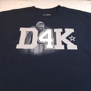 Dallas Cowboys D4K Dak Prescott Graphic Football T-Shirt Adult Mens Size L Blue